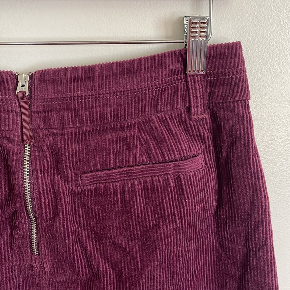 Ann Taylor Loft Purple Corduroy Back Zipper Retro Y2K Casual Feminine Mini Skirt - Picture 7 of 11